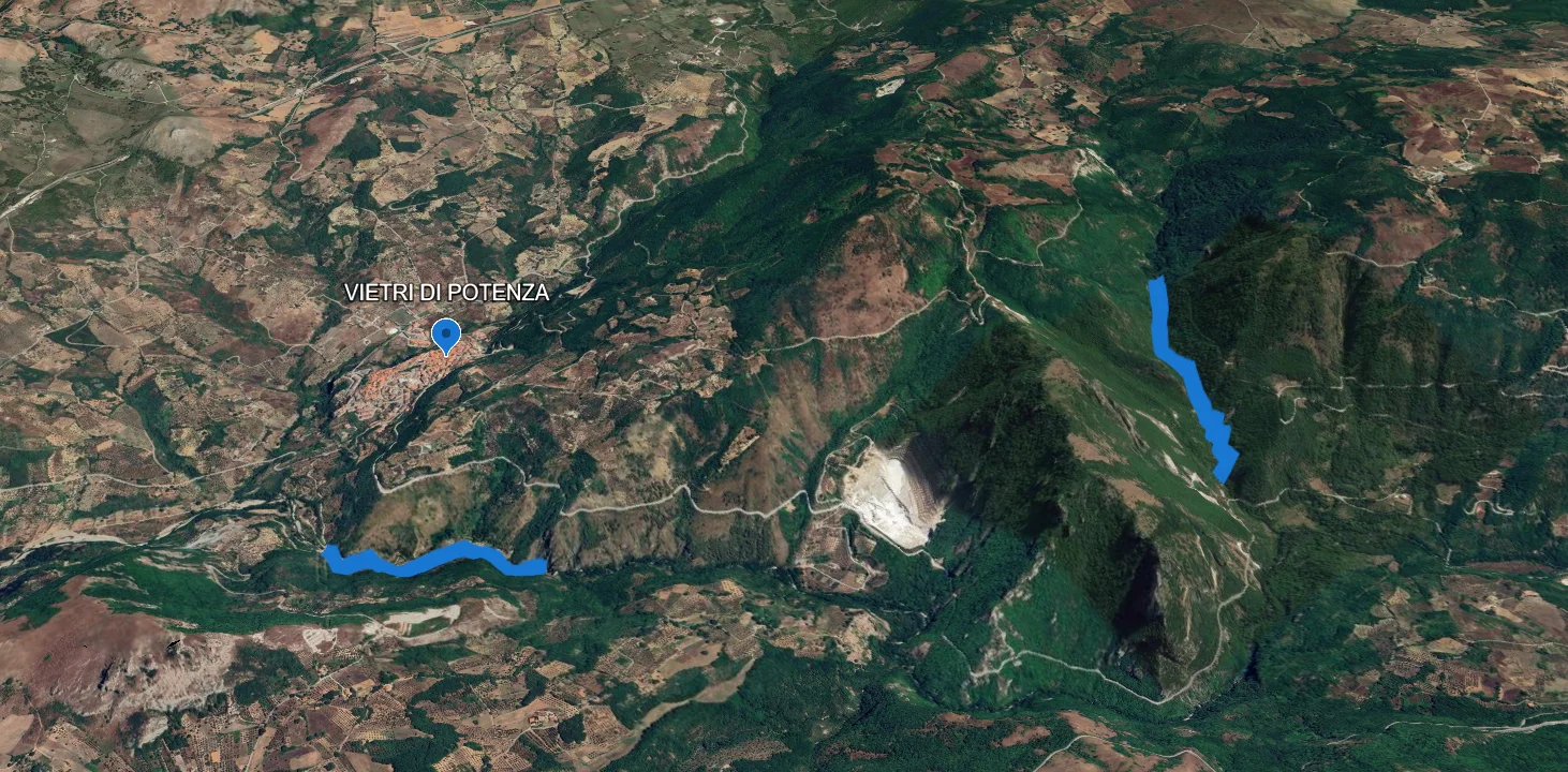 Mappa percorso fiumi e cascate